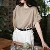 观偎C05C08麻感棉卷边短袖 100% 商品缩略图1