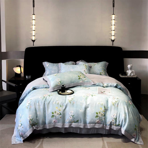 自然醒轻奢高级感凉感夏季裸睡透气50支天丝四件套金太阳100莱赛尔床品床单被套床上用品KY 商品图1