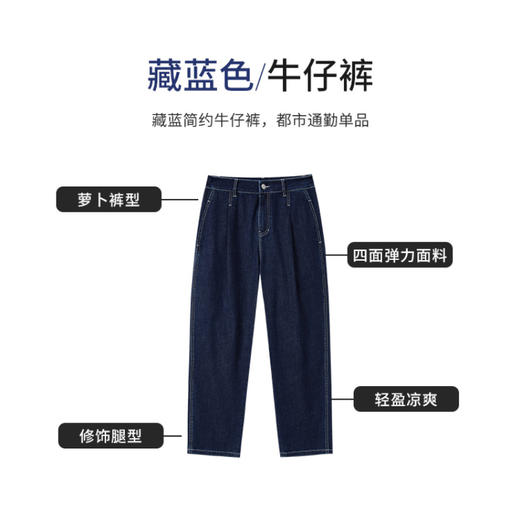 【商场同款】CNT5481 “ 靛蓝牛仔裤 ” 藏蓝极简牛仔裤，赋予都市通勤的精致感 萝卜牛仔裤 商品图4
