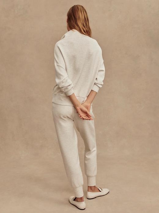 Varley - Hawley Half Zip Sweat - Ivory Marl - 女装 - 半拉链卫衣 - 象牙白灰色 商品图2
