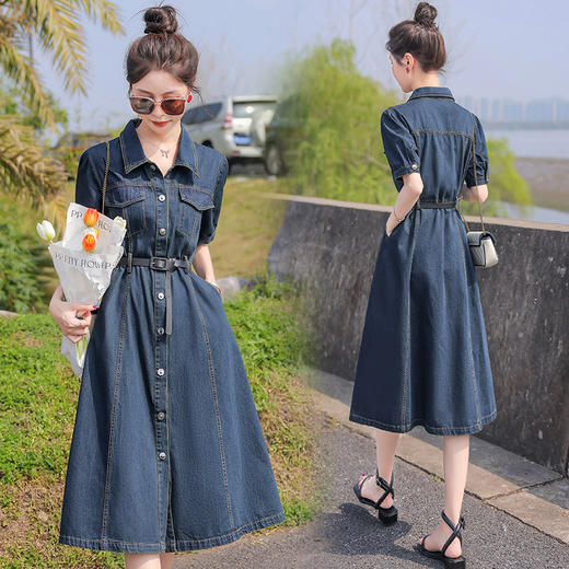 2025夏季新款女装牛仔连衣裙韩版时尚气质显瘦裙子HSYL2807 商品图2