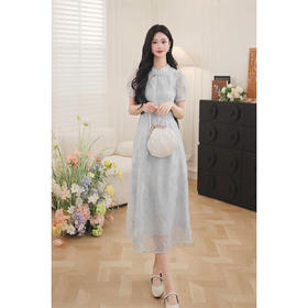 【6折秒杀】鹿向南「青山有菲」新中式连衣裙2025夏季新款温柔气质长裙QJD00292