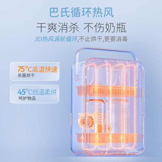 Morphyrichards摩飞多功能紫外线 消毒器 奶瓶消毒柜婴儿便携式消毒器 MR5201  绿色/蓝色 3.5L 商品图5