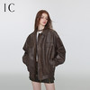 IC美拉德柳钉短外套上衣秋冬新款美式复古皮衣女短款皮夹克 商品缩略图0