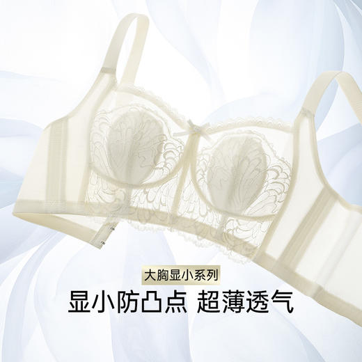 【298选3】D2-💟【B-E杯】【大胸显小】薄款无钢圈防下垂收副乳文胸胸罩   花容轻风【大胸-蕾丝】 商品图1