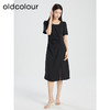 oldcolour夏季新款黑色优雅气质高级感设计感短袖连衣裙女Q221001A1 商品缩略图3