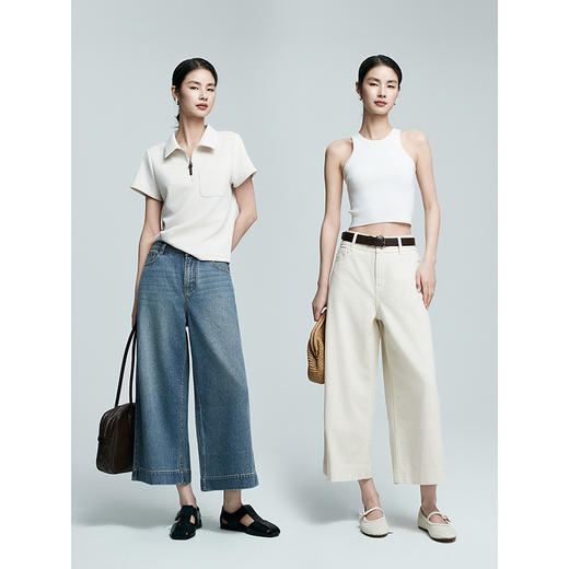 棉仓363619002-初棉垂感宽松直筒八分牛仔裤 商品图4