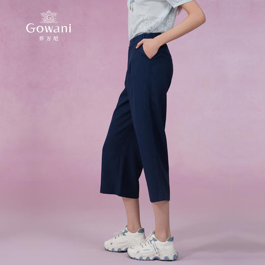 乔万尼裤子女夏季新款宽松休闲裤九分直筒阔腿裤ES2F141 商品图3