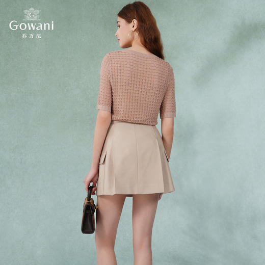 乔万尼针织衫薄款女新款短袖高端冰丝上衣EI2M827 商品图4