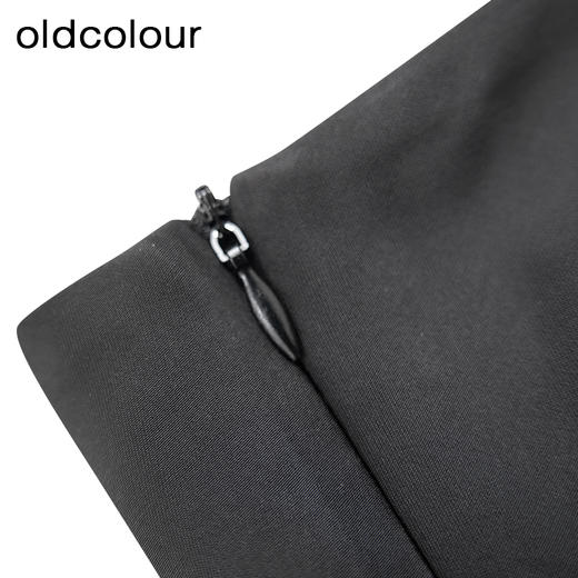 oldcolour夏季新款黑色时尚通勤优雅简约设计感半身裙女Q220609A1 商品图3