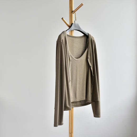 丁摩 【开衫套装】春季新款女装针织开衫吊带上衣开衫套装女空调衫5ZF-208 商品图6