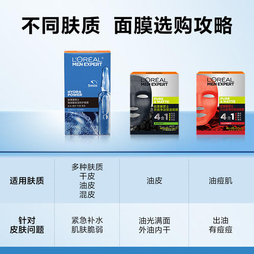 【玻尿酸补水】欧莱雅男士玻尿酸保湿修护面膜5片 商品图3