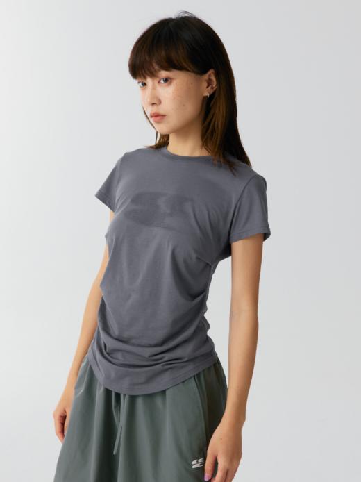 CryingCenter2025新配色凉感系列天丝莫代尔渐变logo褶皱收腰上衣 商品图4