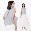 马恩夏季新款女装棉麻无袖背心外穿日系亚麻上衣衬衫款1P2221408 商品缩略图3