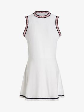 Varley - Cora Court Dress 31.5 - White/Blue - 女装 - 连身裙 - 白色/蓝色