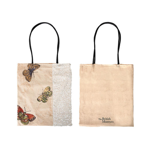 大英博物馆 博物志系列 蝴蝶翩翩印花拼接 单肩包 商品图4
