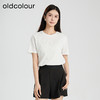 oldcolour夏季新款纯色简约气质通勤宽松百搭短袖T恤女Q220207A1 商品缩略图0