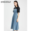 oldcolour夏季新款牛仔拼接设计感气质收腰显瘦连衣裙女Q281012A1 商品缩略图1