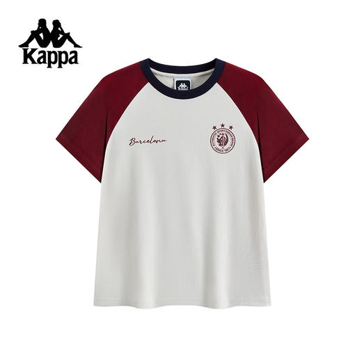 Kappa卡帕背靠背夏季运动t恤女2025新款纯棉圆领短袖休闲透气上衣K0F42TD16 商品图1