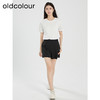 oldcolour夏季新款纯色简约气质通勤宽松百搭短袖T恤女Q220207A1 商品缩略图4