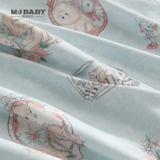 【春上新】10楼 梦洁宝贝 长绒棉印花四件套 甜甜窝 吊牌价1799-2199元 活动价1299-1599元 商品图1