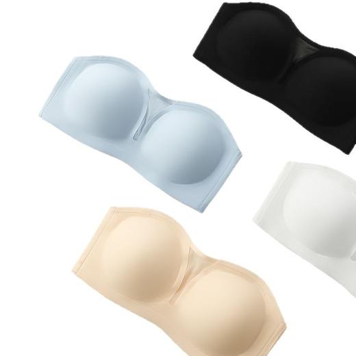 可拆无肩带内衣 夏季网纱抹胸无痕防滑聚拢一字围无钢圈文胸背心 商品图6