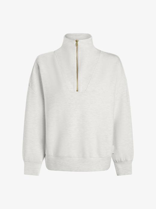 Varley - Hawley Half Zip Sweat - Ivory Marl - 女装 - 半拉链卫衣 - 象牙白灰色 商品图0