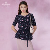 乔万尼夏季新款桑蚕丝真丝上衣小碎花收腰减龄衬衫EI2C840 商品缩略图2
