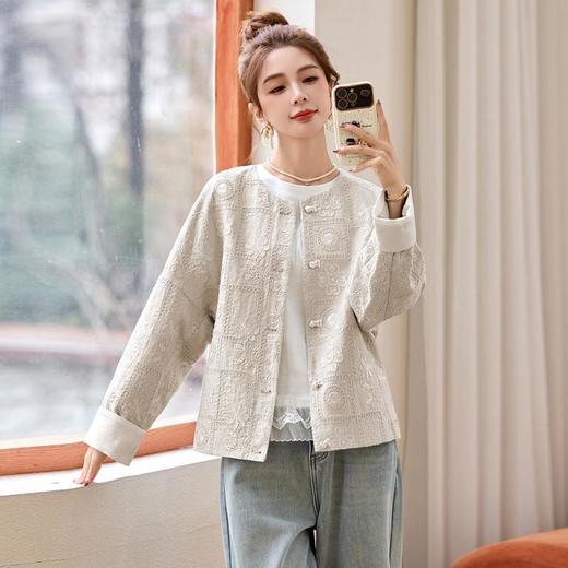 新中式棉麻刺绣外套，国风小个子宽松气质百搭上衣HR-YDYX9307 商品图2