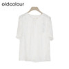 oldcolour夏季新款新中式印花肌理感宽松短袖套头衬衫女Q280110A1 商品缩略图3