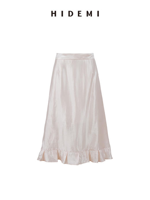 HIDEMI 极简设计感泡泡袖定染柔雾粉桑蚕丝混纺再生纤维廓形感套装 衬衫/半裙 商品图14