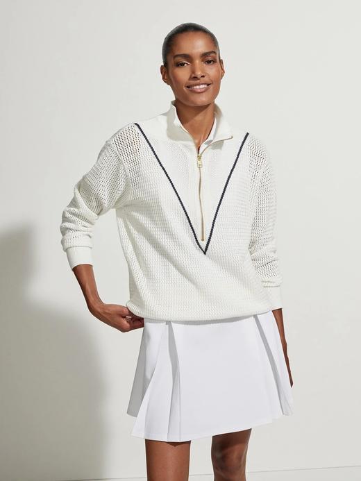 Varley - Calva Knit - Snow White - 女装 - 半拉链卫衣 - 白色 商品图1