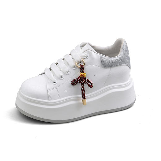 Safiya/索菲娅2025中国结小个子内增高厚底百搭休闲麦昆小白鞋 商品图1