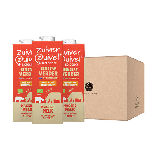 【乐荷】荷兰进口有机纯牛奶 欧盟有机认证 脱脂牛奶1L*6礼盒/1L*12盒 商品图4