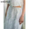 oldcolour夏新款白色气质设计感小众高腰印花半身长裙女Q250605A1 商品缩略图2