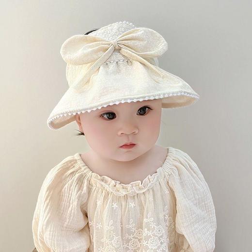 女宝宝遮阳帽大帽檐夏季薄款空顶帽婴幼儿太阳帽夏天外出防晒帽子 商品图3