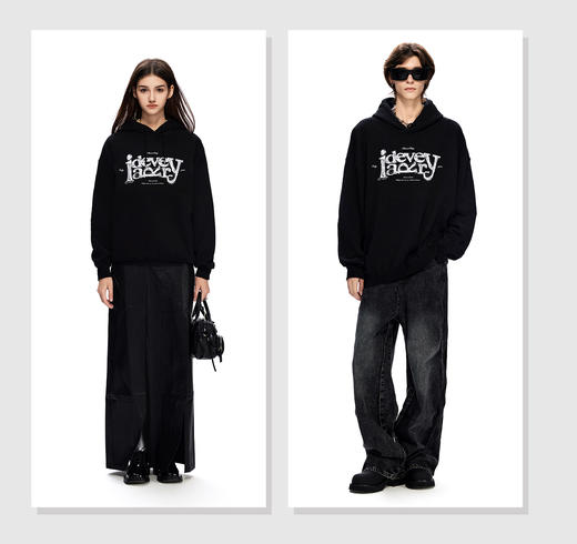 IDeverRAY明星私服男女情侣同款毛圈宽松连帽卫衣 商品图2