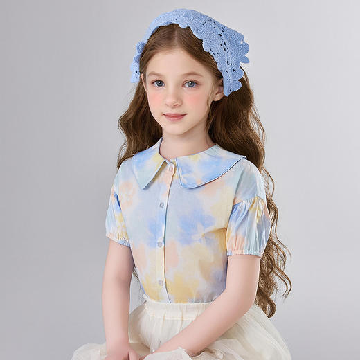 笛莎Deesha 童装女童衬衫2025夏新款女童甜美印花衬衫 商品图1