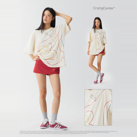 CryingCenter 3C苹果毛巾锁链绣T恤 哭喊中心 商品图3