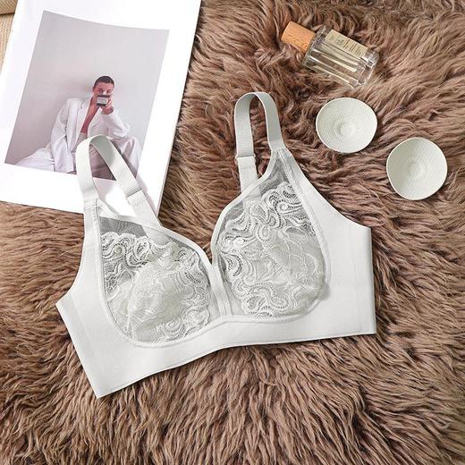 【性感Bra❗法式蕾丝水晶杯内衣】可拆卸乳胶贴设计，侧翼加高处理侧收副乳，无钢圈聚拢量子芯片文胸收副乳胸罩抹胸女QQ 商品图7