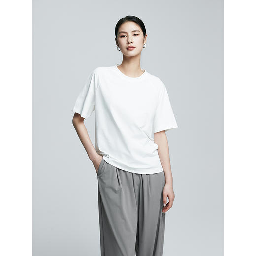 棉仓363601029-初棉休闲吸湿排汗棉感舒适插肩袖短袖T恤 商品图1