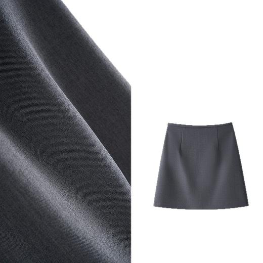 丁摩 春款气质垂顺高级感半身裙西装质感百搭短款韩版开叉纯色5ZF-859 商品图4