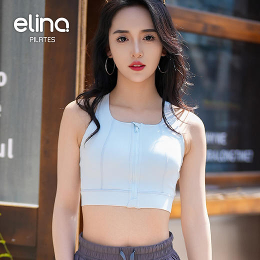 一恋•普拉提 2025春季新款前拉链高强度网纱跑步运动文胸弹扣设计防震瑜伽内衣QC5003 商品图3