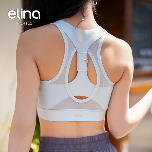 一恋•普拉提 2025春季新款前拉链高强度网纱跑步运动文胸弹扣设计防震瑜伽内衣QC5003 商品图1