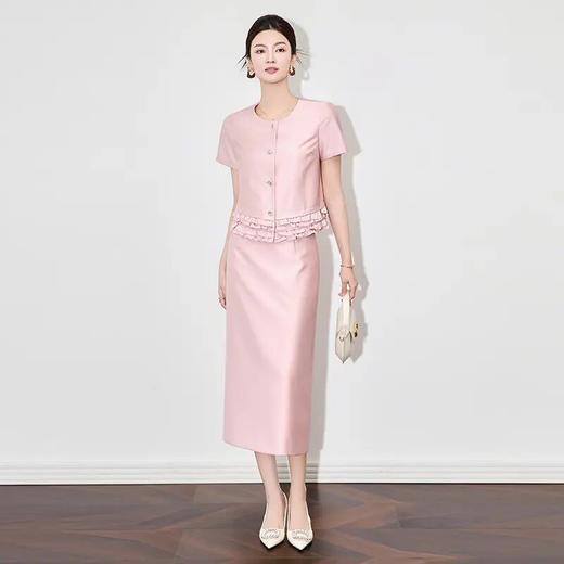 【高货wl】全新升级【铂金会员367/天猫489/差价122】(99700) 洛诗琳雅致独特欧若风花边拼接上衣时尚气质半身裙女套装 商品图0