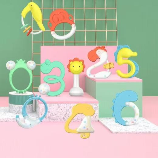 爱萌宝趣味宝宝安抚认知启蒙数字摇铃可啃咬宝宝婴儿早教玩具 商品图4
