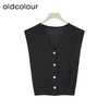 oldcolour夏季新款气质优雅时尚通勤V领无袖短外套女HQ220503A1 商品缩略图3