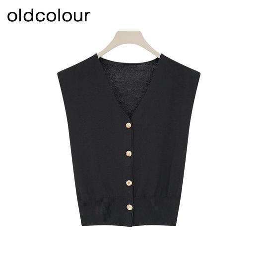 oldcolour夏季新款气质优雅时尚通勤V领无袖短外套女HQ220503A1 商品图3