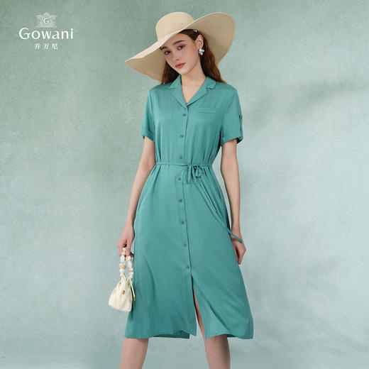 乔万尼真丝v领连衣裙夏季气质休闲桑蚕丝EI2E879 商品图1