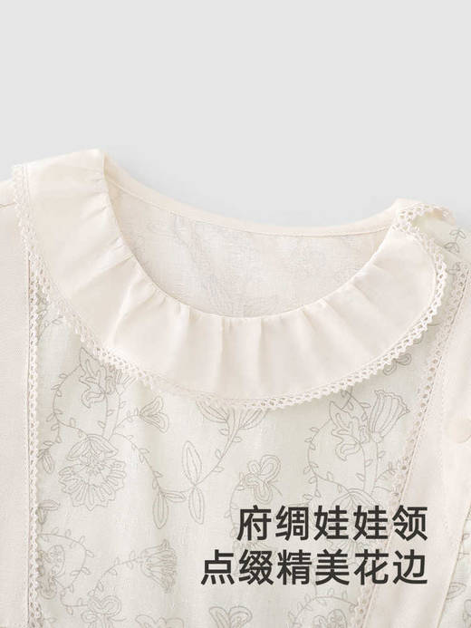 英氏婴儿衣服夏季棉麻女宝短袖连体衣2025新款包屁衣YRHBJ2R026A 商品图3
